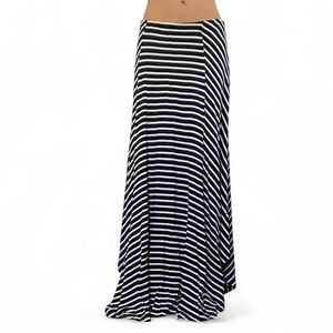 Chicos Striped navy blue and White Maxi Skirt